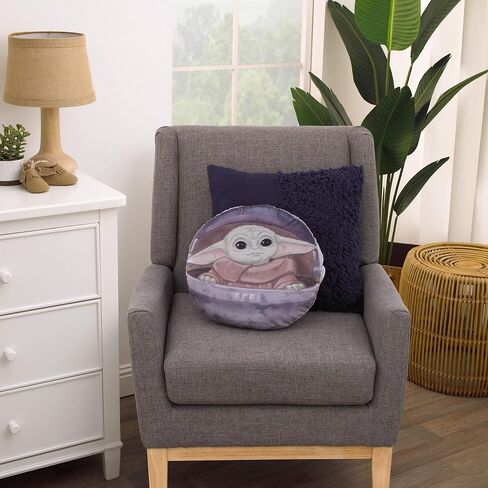 Disney Star Wars The Mandalorian The Child Decorative Round Toddler Pillow, 1 Count (Pack of 1), Green, Tan, Grey in Saudi Arabia
