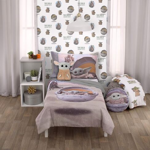 Disney Star Wars The Mandalorian The Child Decorative Round Toddler Pillow, 1 Count (Pack of 1), Green, Tan, Grey in Saudi Arabia