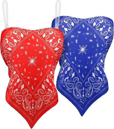 Geyoga 2 Pcs Women Paisley Print Crop Tops with Transparent Strap, Stretchy Bandeau Tube Crop Tops in Saudi Arabia