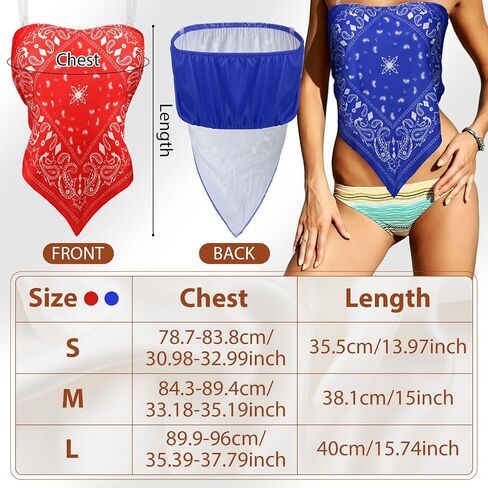 Geyoga 2 Pcs Women Paisley Print Crop Tops with Transparent Strap, Stretchy Bandeau Tube Crop Tops in Saudi Arabia