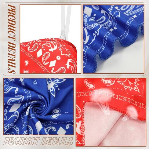 Geyoga 2 Pcs Women Paisley Print Crop Tops with Transparent Strap, Stretchy Bandeau Tube Crop Tops in Saudi Arabia