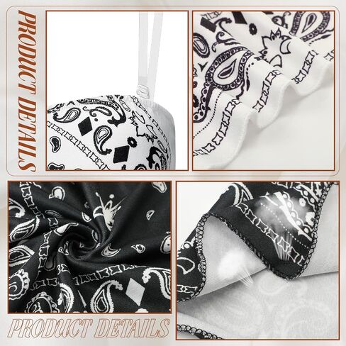 Geyoga 2 Pcs Women Paisley Print Crop Tops with Transparent Strap, Stretchy Bandeau Tube Crop Tops in Saudi Arabia