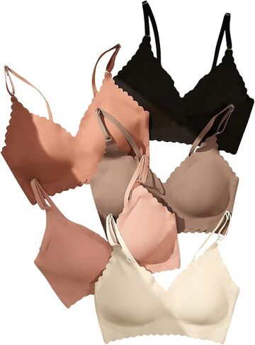 Verdusa Women's 5Pack Padded Seamless Bralettes Bra Camisole Top Everyday Bras Multi Pink X-Large in Saudi Arabia