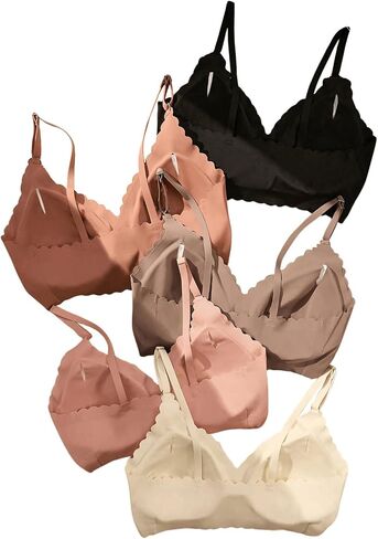 Verdusa Women's 5Pack Padded Seamless Bralettes Bra Camisole Top Everyday Bras Multi Pink X-Large in Saudi Arabia