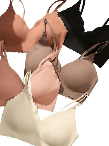 Verdusa Women's 5Pack Padded Seamless Bralettes Bra Camisole Top Everyday Bras Multi Pink X-Large in Saudi Arabia