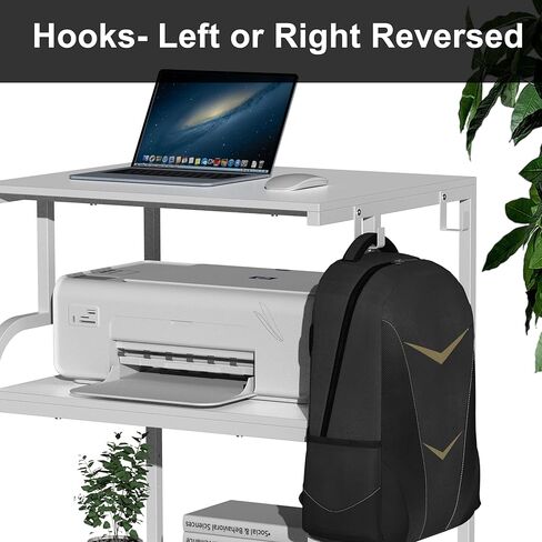 حامل طابعة كبير من VEDECASA مقاس 23.6 × 18.9 × 29.5 بوصة مع محطة شحن، وعربة دوارة ثلاثية الطبقات مع أرفف تخزين قابلة للتعديل، وعجلات لحامل المكتب المنزلي للثلاجة الصغيرة، والماسح الضوئي، والضغط الحراري in Kuwait