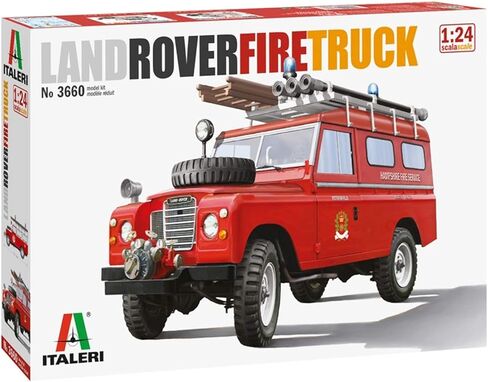 Italeri 3660S 3660S-1:24 Land Rover Fire Truck, Building, Stand Model Making, Crafts, Hobby, Gluing, Plastic Construction Kit, Unlackiert in Saudi Arabia