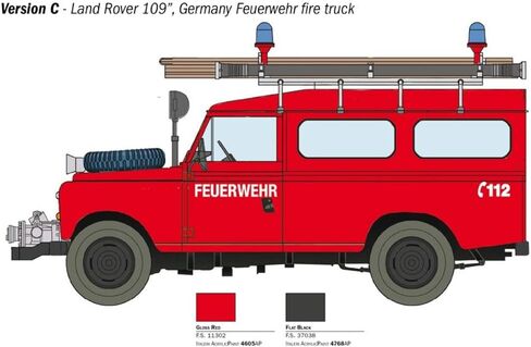 Italeri 3660S 3660S-1:24 Land Rover Fire Truck, Building, Stand Model Making, Crafts, Hobby, Gluing, Plastic Construction Kit, Unlackiert in Saudi Arabia