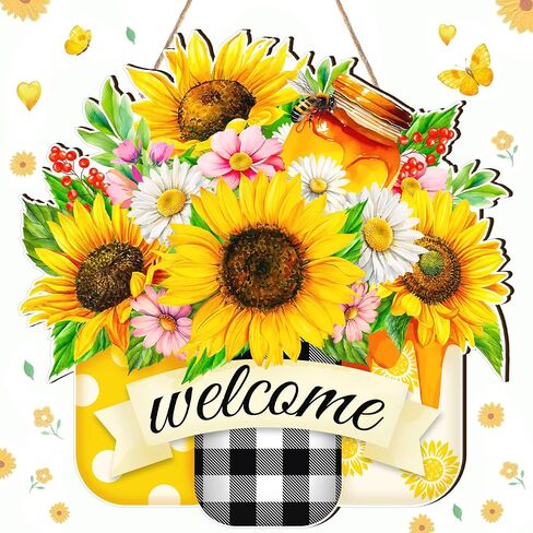 Pumpkin Welcome Door Sign Decor Hello Fall Door Sign Autumn Hanging Sign Wooden Fall Hanging Sign Rustic Fall Wreaths Plaque Door Hanger for Outdoor Porch Home 12 Inch in Saudi Arabia