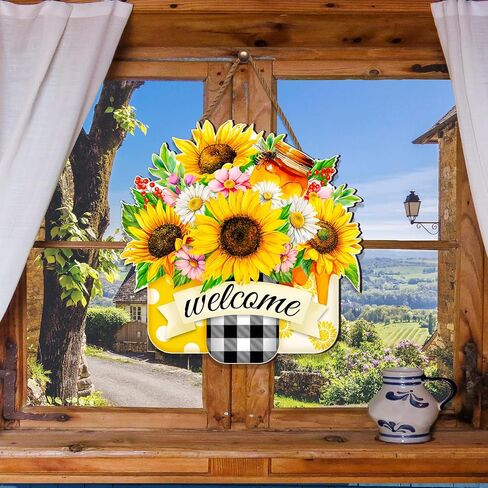 Pumpkin Welcome Door Sign Decor Hello Fall Door Sign Autumn Hanging Sign Wooden Fall Hanging Sign Rustic Fall Wreaths Plaque Door Hanger for Outdoor Porch Home 12 Inch in Saudi Arabia