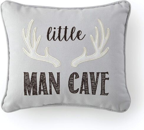 Levtex Baby Kids Little Man Grey, White, Deer, 5 Piece Toddler Bedding Set - Kids Bedding- Reversible Quilt, Fitted Sheet, Flat Sheet, Pillowcase, Decorative Pillow in Saudi Arabia