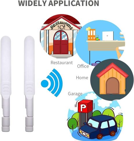 Dual Band WiFi Antenna 2.4GHz 5GHz 5.8GHz 9dBi MIMO RP-SMA Male Antenna for WiFi Router Wireless Network Card USB Adapter Security IP Camera Video Surveillance Monitor-2Pack White in Saudi Arabia