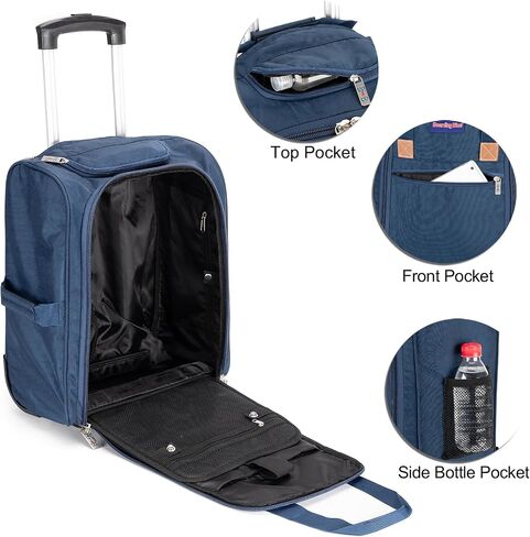 17x13x8 Inches JetBlue Airlines Rolling Personal Item Underseat Travel Bag - Suitable for Major Airlines including Spirit, Jetblue and Frontier- Duffel Bag Design (Ivory) in Saudi Arabia