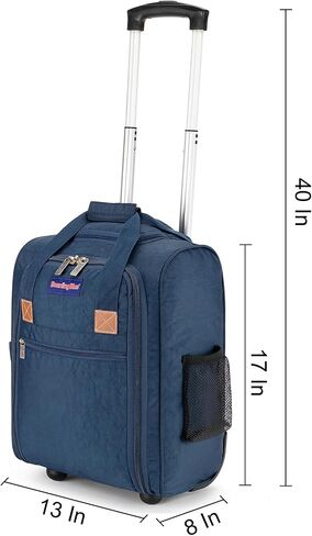 17x13x8 Inches JetBlue Airlines Rolling Personal Item Underseat Travel Bag - Suitable for Major Airlines including Spirit, Jetblue and Frontier- Duffel Bag Design (Ivory) in Saudi Arabia
