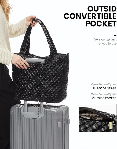 LOVEVOOK Weekender Bags for Women, Puffer Purse Travel Duffle Overnight Tote Bag, Quilted Carry On Bag for Work Gym in Saudi Arabia