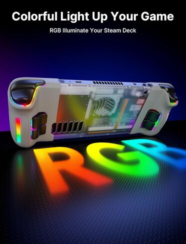 JSAUX لوحة خلفية شفافة RGB لـ Steam Deck OLED، حافظة خلفية بديلة شفافة DIY متوافقة مع Steam Deck OLED - إصدار PC0106C RGB [كريستال] in Saudi Arabia