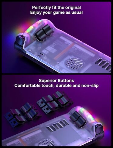 JSAUX لوحة خلفية شفافة RGB لـ Steam Deck OLED، حافظة خلفية بديلة شفافة DIY متوافقة مع Steam Deck OLED - إصدار PC0106C RGB [كريستال] in Saudi Arabia