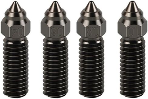 فوهة فولاذية صلبة K1، K1 أقصى مقاومة لدرجات الحرارة العالية، 0.4 مم، 0.6 مم، 0.8 مم، 1.0 مم، مجموعة فوهات لـ CRIALITY K1 وK1 Max- 8 قطع in Kuwait