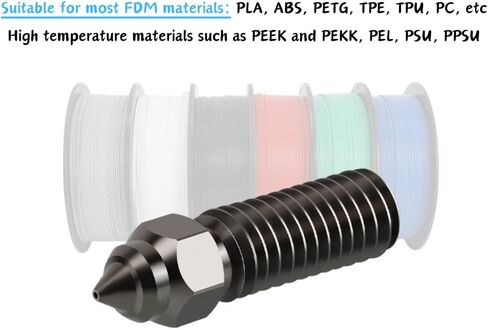 فوهة فولاذية صلبة K1، K1 أقصى مقاومة لدرجات الحرارة العالية، 0.4 مم، 0.6 مم، 0.8 مم، 1.0 مم، مجموعة فوهات لـ CRIALITY K1 وK1 Max- 8 قطع in Kuwait