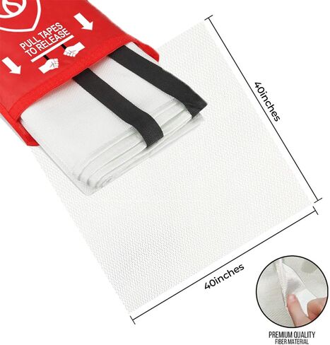 Aaisy Fire Blankets Emergency for Home, Kitchen, Camping, Warehouse, Grill, car Fire Extinguisher Blanket, Fiberglass Fire Blanket Safety Tool, Fire Blanket 2 Pack 40 x 40 inches. in Saudi Arabia