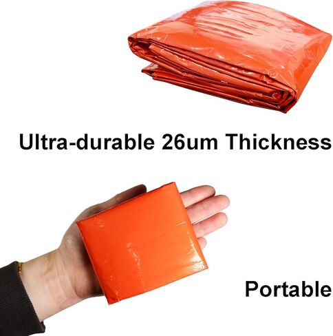 GOGOOD 5 Pack Emergency Poncho Survival Raincoat Thermal Emergency Blankets Lightweight Portable Survival Gear for Outdoor Camping Hiking Keep Warm After Earthquakes, Hurricanes Disasters in Kuwait