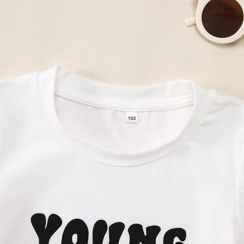 قميص Young Wild and Three بعمر 3 سنوات لعيد ميلاد فتاة تي شيرت للحفلات الثالثة هدية عيد ميلاد ثالثة بأكمام قصيرة in Kuwait