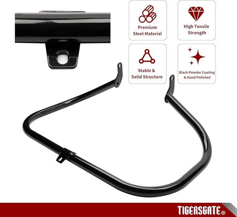 TIGERSGATE الكروم محرك الحرس شريط الأمان حماية الشارب الحرس الطريق السريع متوافق مع Harley Heritage FLSTC Softail Fat Boy FLSTF 2000-2017، بدون دواسات مضادة للانزلاق in Saudi Arabia
