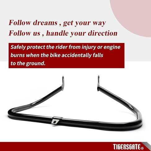 TIGERSGATE الكروم محرك الحرس شريط الأمان حماية الشارب الحرس الطريق السريع متوافق مع Harley Heritage FLSTC Softail Fat Boy FLSTF 2000-2017، بدون دواسات مضادة للانزلاق in Saudi Arabia