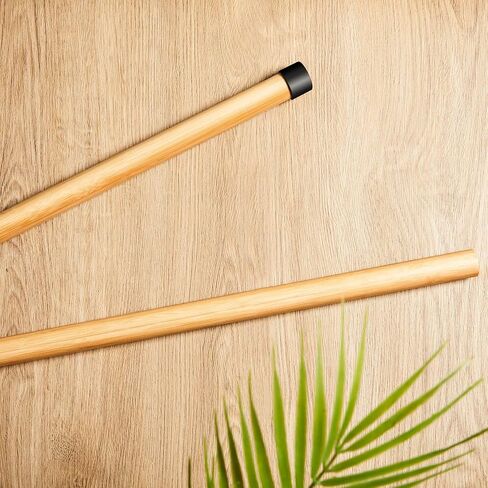 Libima 2 Pcs Stretch Stick 5ft Natural Bamboo Yoga Stick Stretch Bar with Sturdy Rubber Ends Exercise Stick for Yoga Stretching Posture Corrector in Saudi Arabia