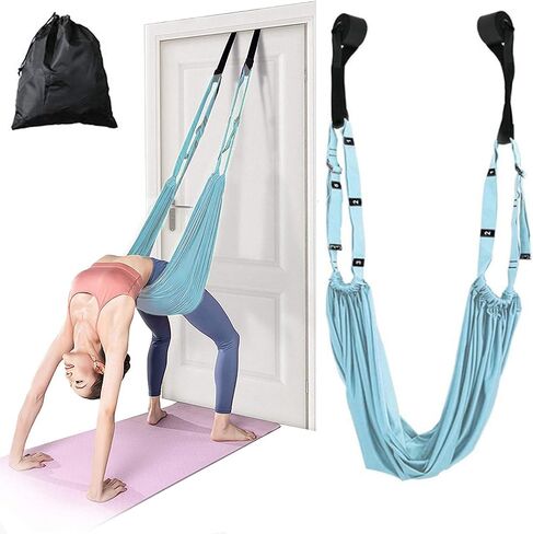 KimDaro Multi-purpose Waist Exercise Band - Waist Back Bend Assist Trainer Flexibility & Yoga Stretching Leg Stretcher Strap w/Door Anchor for Dance Gymnastics Training Fitness in Saudi Arabia