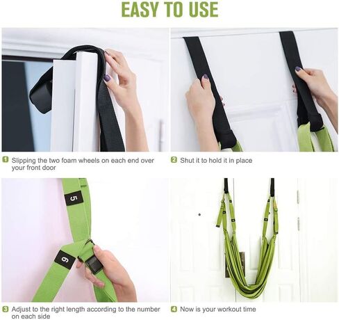KimDaro Multi-purpose Waist Exercise Band - Waist Back Bend Assist Trainer Flexibility & Yoga Stretching Leg Stretcher Strap w/Door Anchor for Dance Gymnastics Training Fitness in Saudi Arabia