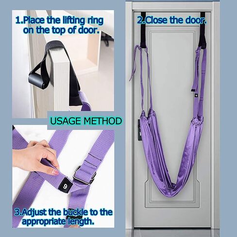 KimDaro Multi-purpose Waist Exercise Band - Waist Back Bend Assist Trainer Flexibility & Yoga Stretching Leg Stretcher Strap w/Door Anchor for Dance Gymnastics Training Fitness in Saudi Arabia