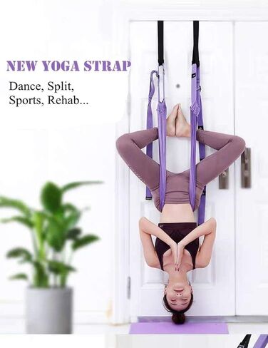 KimDaro Multi-purpose Waist Exercise Band - Waist Back Bend Assist Trainer Flexibility & Yoga Stretching Leg Stretcher Strap w/Door Anchor for Dance Gymnastics Training Fitness in Saudi Arabia