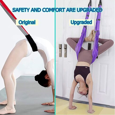 KimDaro Multi-purpose Waist Exercise Band - Waist Back Bend Assist Trainer Flexibility & Yoga Stretching Leg Stretcher Strap w/Door Anchor for Dance Gymnastics Training Fitness in Saudi Arabia