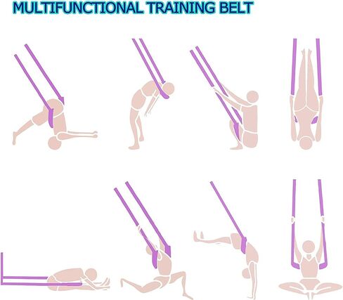 KimDaro Multi-purpose Waist Exercise Band - Waist Back Bend Assist Trainer Flexibility & Yoga Stretching Leg Stretcher Strap w/Door Anchor for Dance Gymnastics Training Fitness in Saudi Arabia