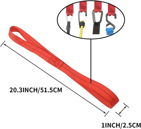 أشرطة ربط دائرية ناعمة من Porotmotor (6PK)، 1 × 20 بوصة 10.000 رطل، قوة كسر، أشرطة حلقة ناعمة شديدة التحمل لزوارق الكاياك والدراجات النارية وATVs وUTVs in Saudi Arabia