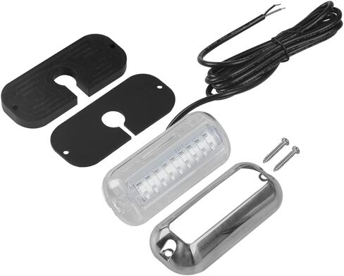 IBRAP Blue Mini 27LED Waterproof 316 Stainless Steel Transom Led Lamp High-Intensity Marine Led Underwater Boat Deck Lights For Cruise Ships Yachts Sailboat Pontoon 1200LM 10-36V IP68 (2Pcs) in Saudi Arabia