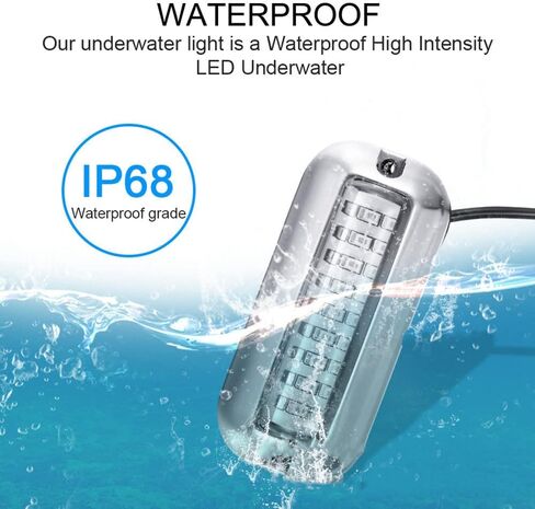 IBRAP Blue Mini 27LED Waterproof 316 Stainless Steel Transom Led Lamp High-Intensity Marine Led Underwater Boat Deck Lights For Cruise Ships Yachts Sailboat Pontoon 1200LM 10-36V IP68 (2Pcs) in Saudi Arabia