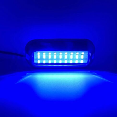 IBRAP Blue Mini 27LED Waterproof 316 Stainless Steel Transom Led Lamp High-Intensity Marine Led Underwater Boat Deck Lights For Cruise Ships Yachts Sailboat Pontoon 1200LM 10-36V IP68 (2Pcs) in Saudi Arabia