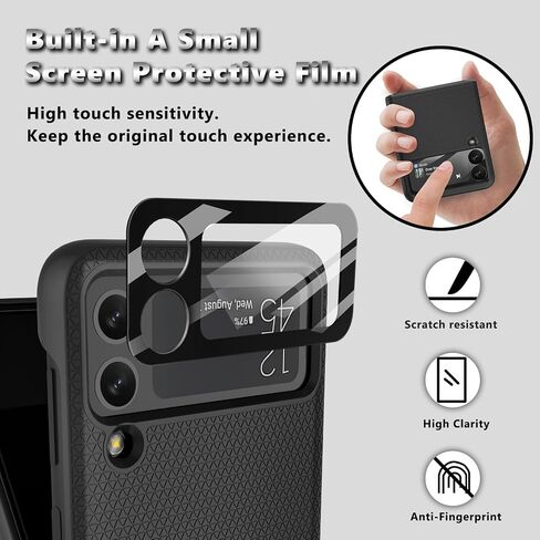 Vihibii Galaxy Z Flip 3 Case with Hinge Protection & Camera Screen Protector - Slim, Non-Slip, Lightweight, 5G-Compatible (Purple) in Saudi Arabia