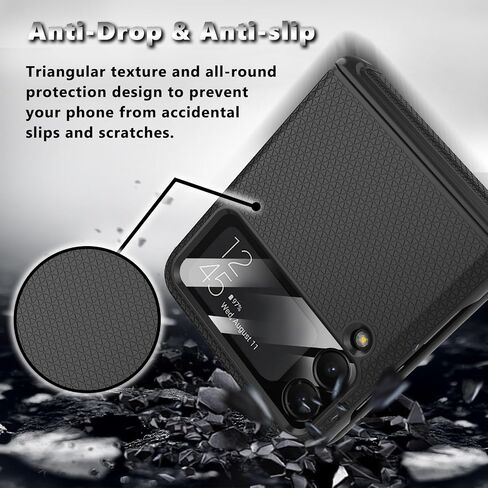 Vihibii Galaxy Z Flip 3 Case with Hinge Protection & Camera Screen Protector - Slim, Non-Slip, Lightweight, 5G-Compatible (Purple) in Saudi Arabia