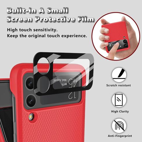 Vihibii Galaxy Z Flip 3 Case with Hinge Protection & Camera Screen Protector - Slim, Non-Slip, Lightweight, 5G-Compatible (Purple) in Saudi Arabia