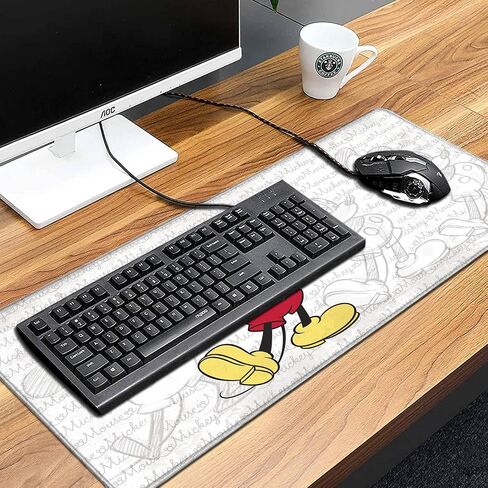 Mouse Pad Blue Sky Cute Design Stitched Edge Mousepad Non-Slip Rubber Desk Pad Funny Table Mat for Gaming and Gift(13.8 x 31.5 Inch) in Saudi Arabia