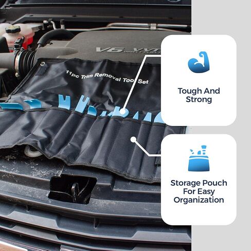 مجموعة أدوات إزالة الحواف Lightz فائقة السطوع (11 قطعة) لتركيب ضوء ستروب تحذيري لمركبات الطوارئ بدون جهد | مجموعة أدوات إزالة لوحة الجسم والسيارات المقاومة للخدش in Kuwait