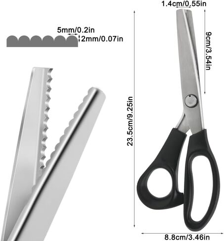 قطعتان من المقصات الوردية، مقص AIFUDA Zig Zag 5 مم مقص للحرف اليدوية بحافة مزخرفة ومقبض مريح لسجل القصاصات لخياطة القماش والجلود والورق واللوازم الحرفية in Kuwait