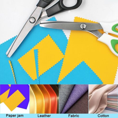 قطعتان من المقصات الوردية، مقص AIFUDA Zig Zag 5 مم مقص للحرف اليدوية بحافة مزخرفة ومقبض مريح لسجل القصاصات لخياطة القماش والجلود والورق واللوازم الحرفية in Kuwait