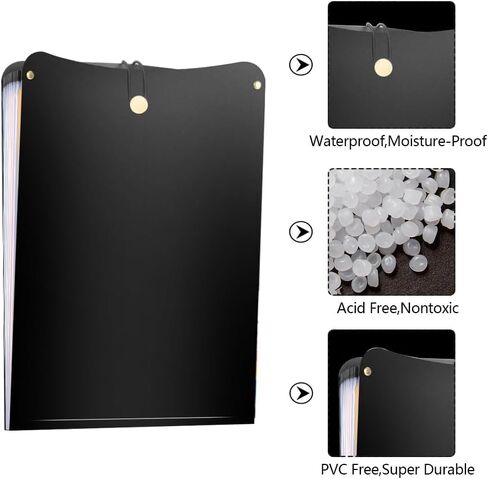 Vertical File Folder Expanding Accordion Folder with 13 Pockets Multi Pocket File Organizer Letter Size for Easy Backpack Access(2 Pack Inner Colorful) in Saudi Arabia