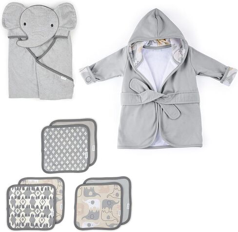 Ingenuity Clean & Cuddly™ Hooded Baby Bathrobe - Grazer™ & Clean & Cuddly™ Hooded Character Towel - Grazer™ & Clean & Cuddly™ 6-Pack Terry Washcloth Set - Grazer™ in Kuwait
