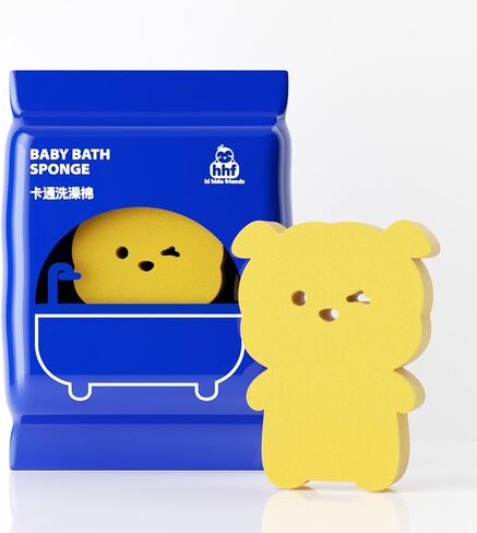 2 Pcs Baby Bath Sponges for Newborns Cute Shape Baby Sponge for Bathing Kids Bath Sponge, Toddler Bath time Extra Soft Bath Sponge for Kid in Kuwait