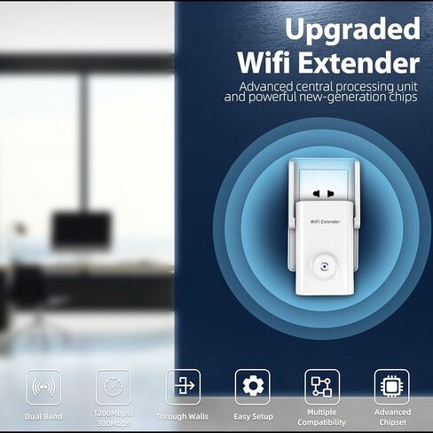 2024 WiFi Extender, 2.4G/5G WiFi Extenders Signal Booster for Home Covers Up to 9800 Sq. Ft and 40 Devices, 4.5X Faster Dual Band WiFi Booster and Signal Amplifier in Kuwait